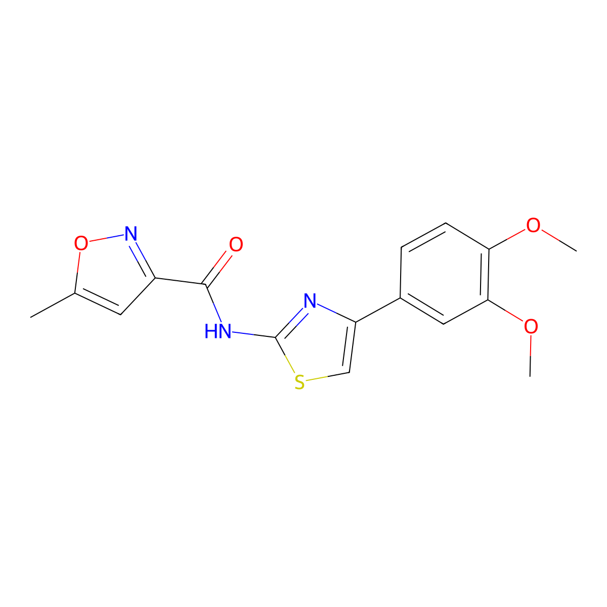 N-[4-(3,4-dimethoxyphenyl)-1,3-thiazol-2-yl]-5-methyl-1,2-oxazole-3-carboxamide molecular structure, CAS 851466-47-2