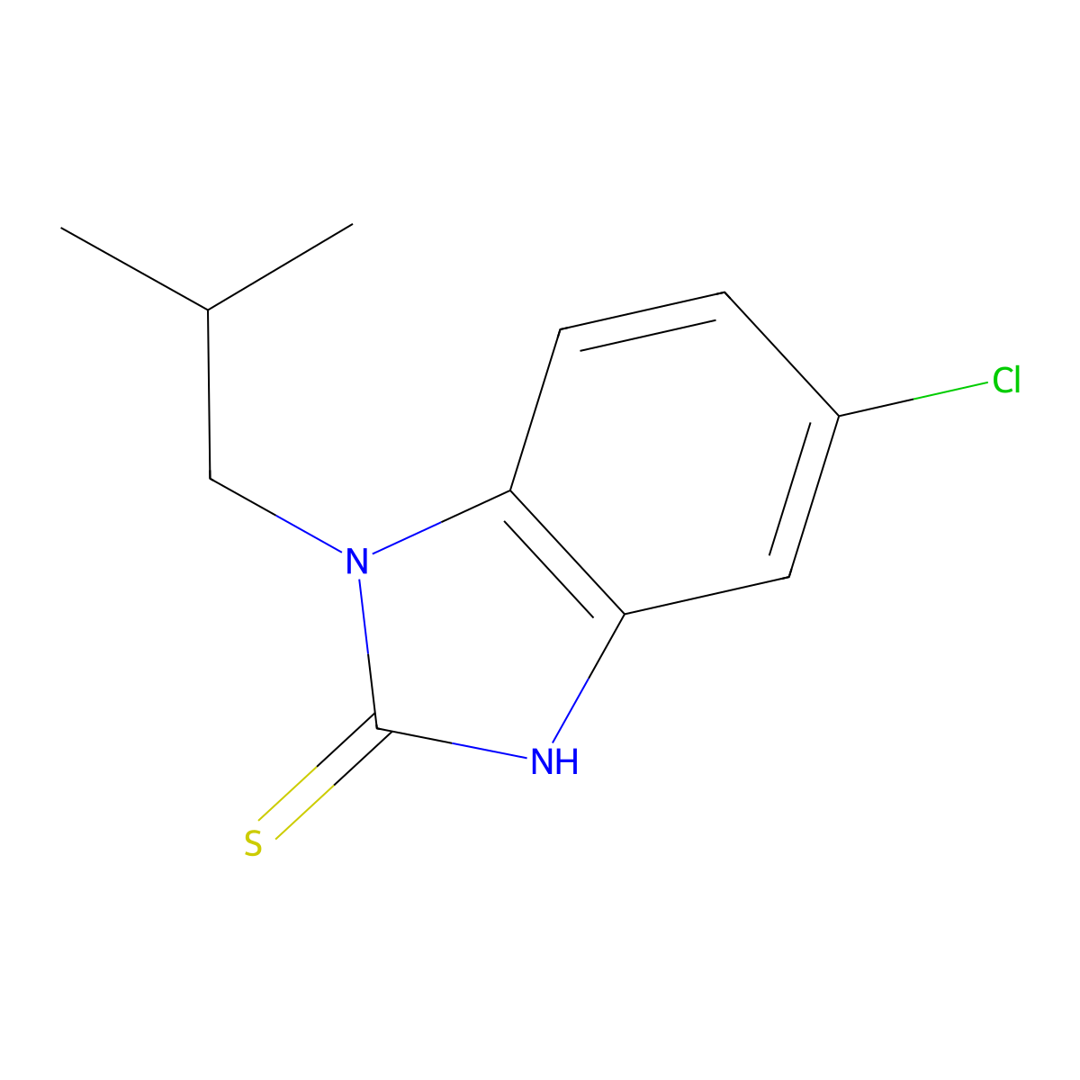 5-Chloro-1,3-dihydro-1-(2-methylpropyl)-2H-benzimidazole-2-thione molecular structure, CAS 851468-09-2