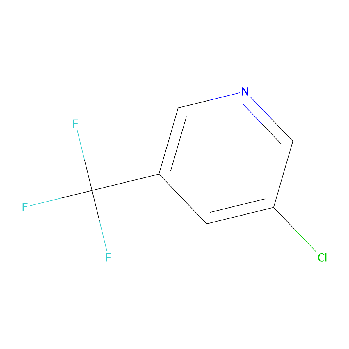 3-Chloro-5-(trifluoromethyl)pyridine molecular structure, CAS 85148-26-1