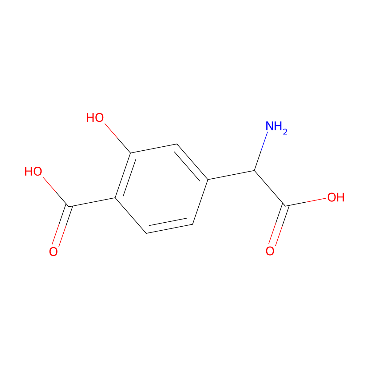 (S)-4-Carboxy-3-hydroxyphenylglycine molecular structure, CAS 85148-82-9
