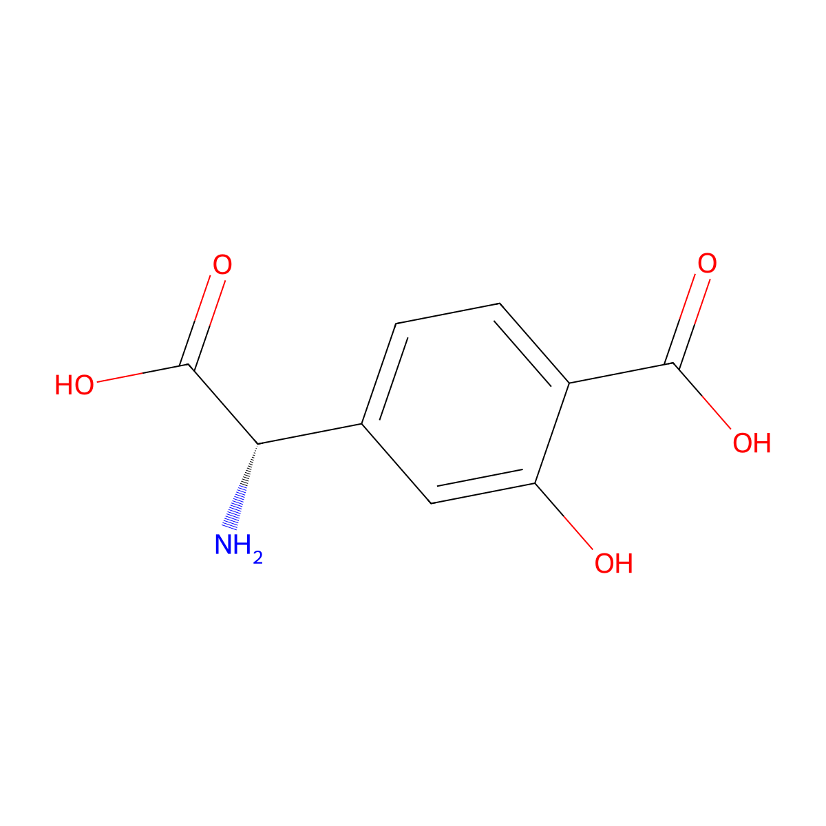 (S)-4-Carboxy-3-hydroxyphenylglycine molecular structure, CAS 85148-82-9