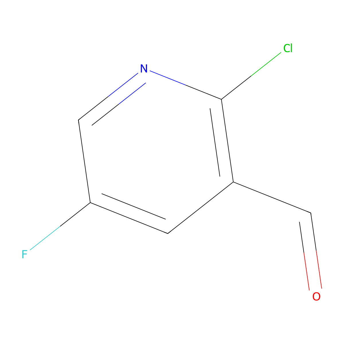 2-Chloro-5-fluoropyridine-3-carbaldehyde molecular structure, CAS 851484-95-2