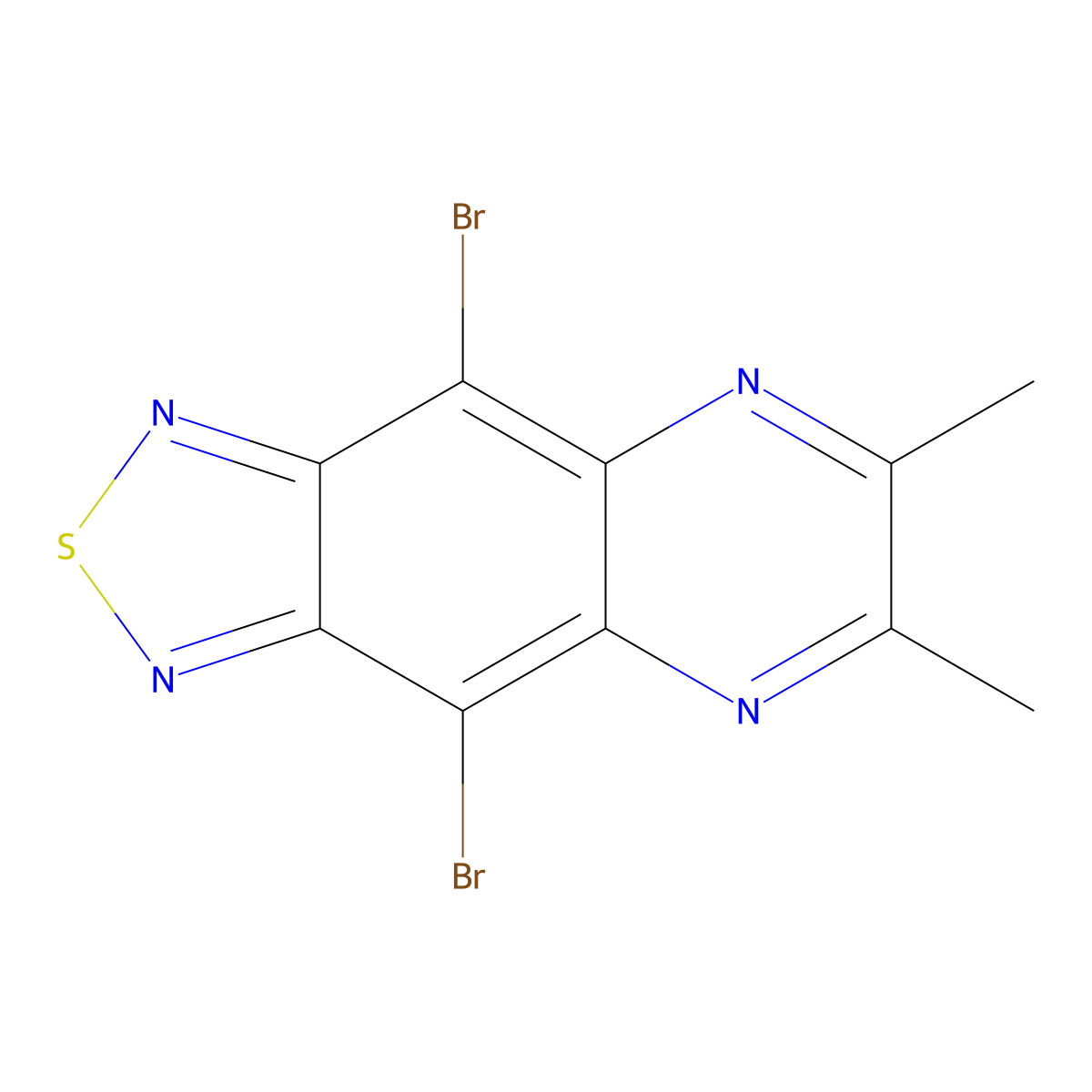 4,9-Dibromo-6,7-dimethyl-[1,2,5]thiadiazolo[3,4-g]quinoxaline molecular structure, CAS 851486-39-0