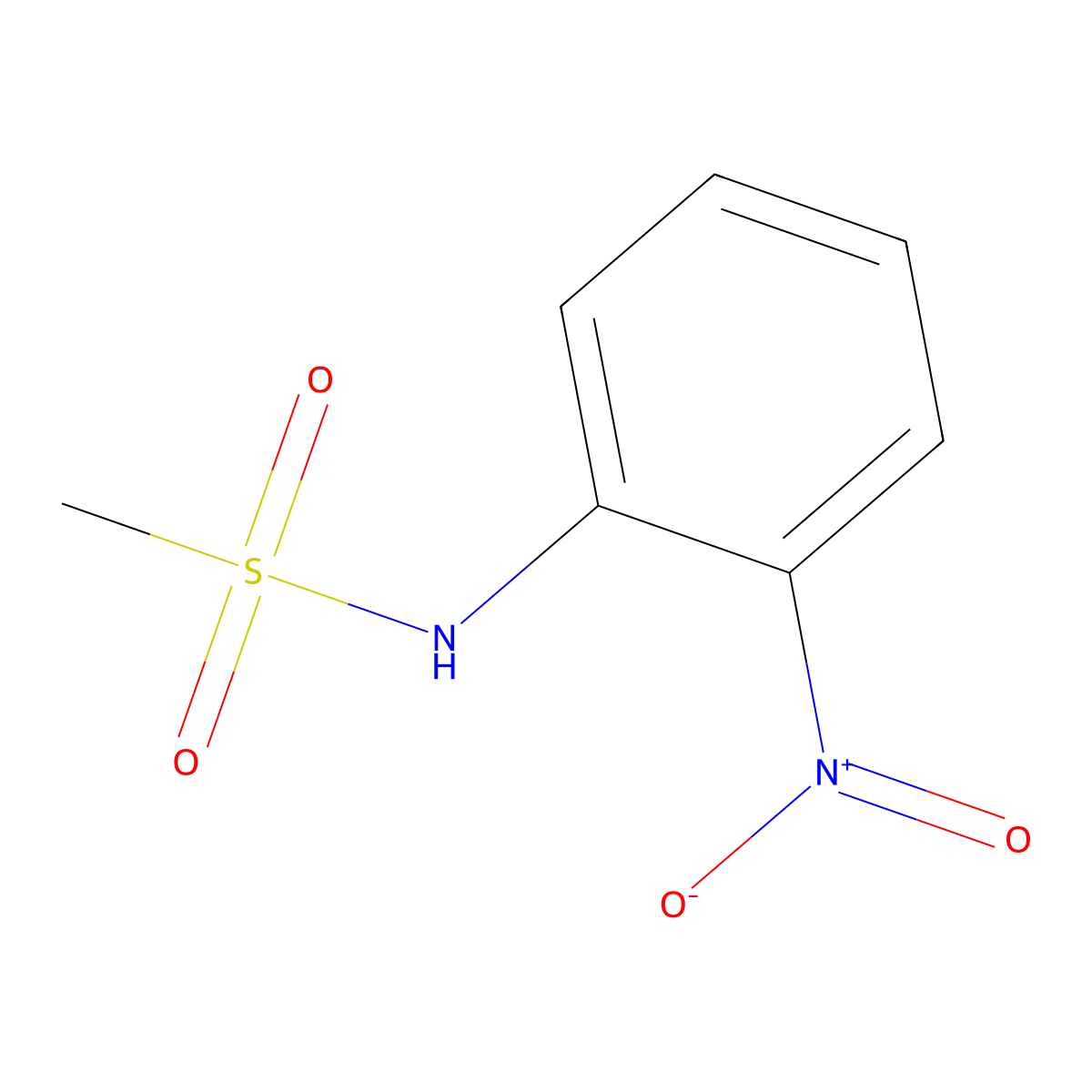 N-(2-nitrophenyl)methanesulfonamide molecular structure, CAS 85150-03-4