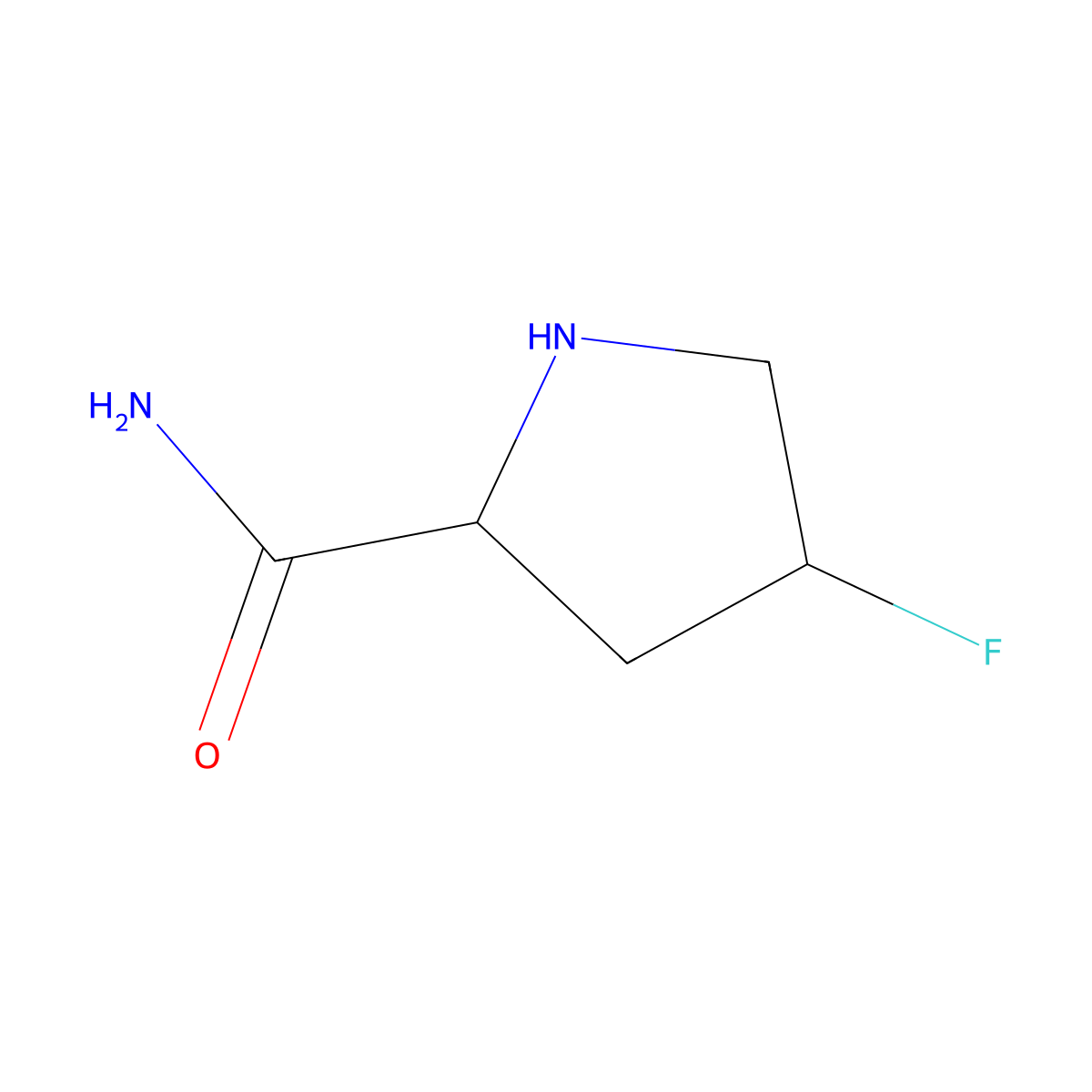 (2S,4R)-4-Fluoropyrrolidine-2-carboxamide molecular structure, CAS 851509-26-7