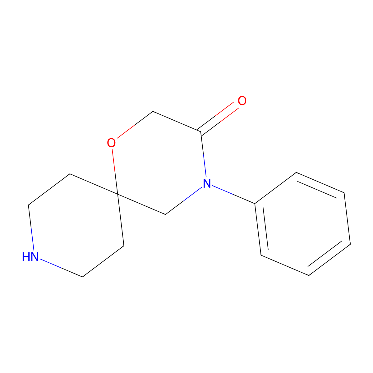 4-Phenyl-1-oxa-4,9-diazaspiro[5.5]undecan-3-one molecular structure, CAS 85151-19-5