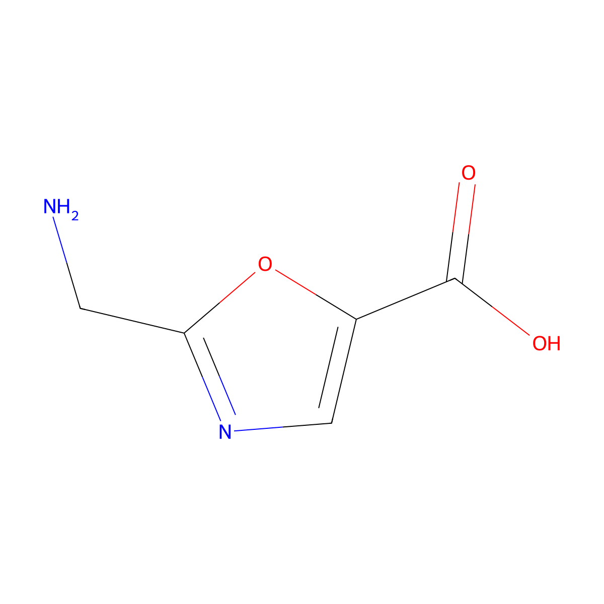 2-(Aminomethyl)-1,3-oxazole-5-carboxylic acid molecular structure, CAS 851510-28-6