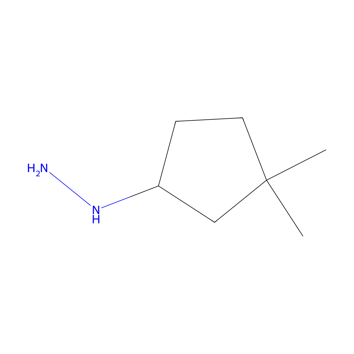 (3,3-Dimethylcyclopentyl)hydrazine molecular structure, CAS 851510-37-7