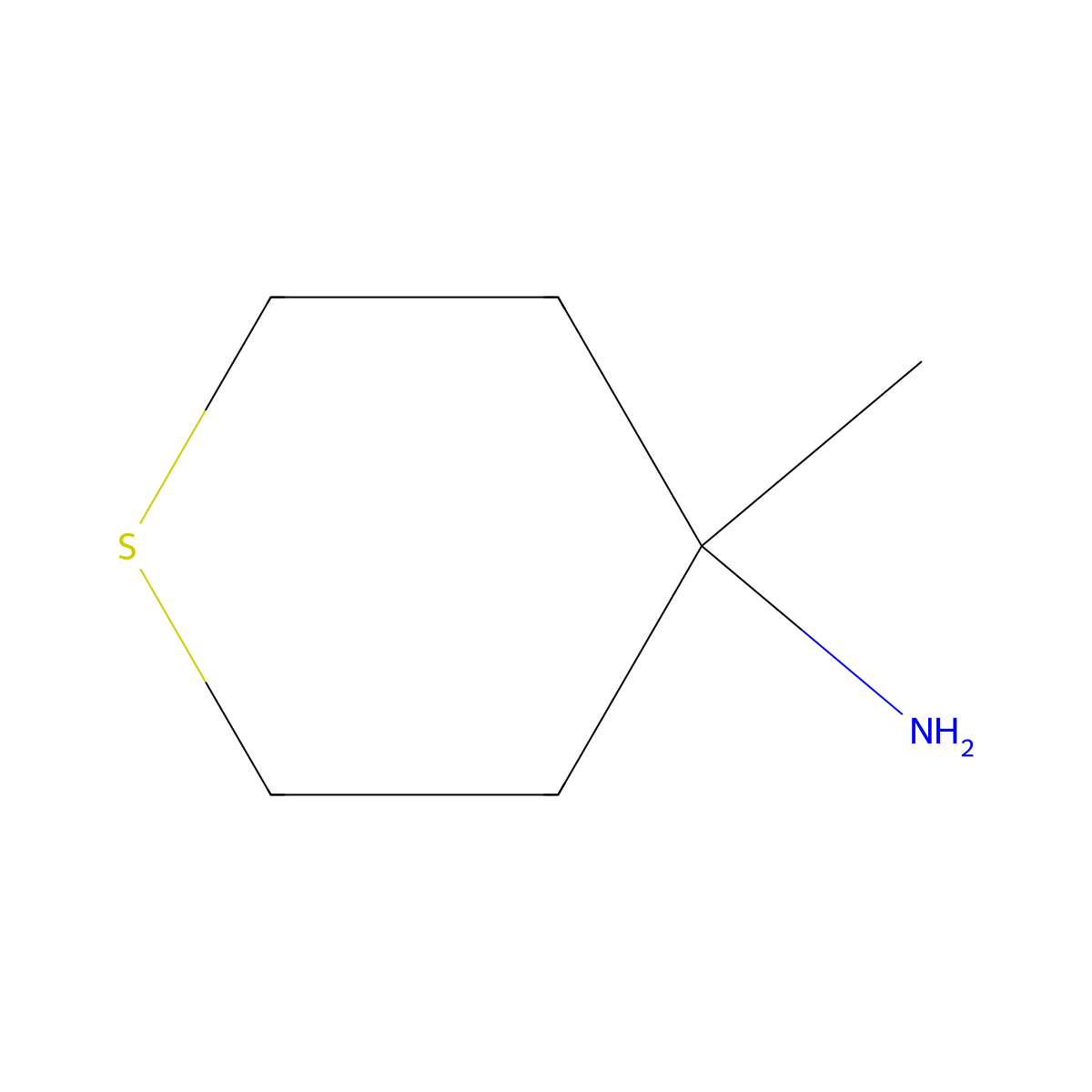 4-Methyltetrahydro-2H-thiopyran-4-amine molecular structure, CAS 851510-68-4