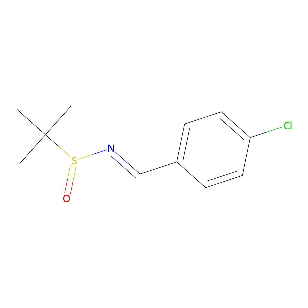 (S)-N-(4-chlorobenzylidene)-2-methylpropane-2-sulfinamide molecular structure, CAS 851513-47-8