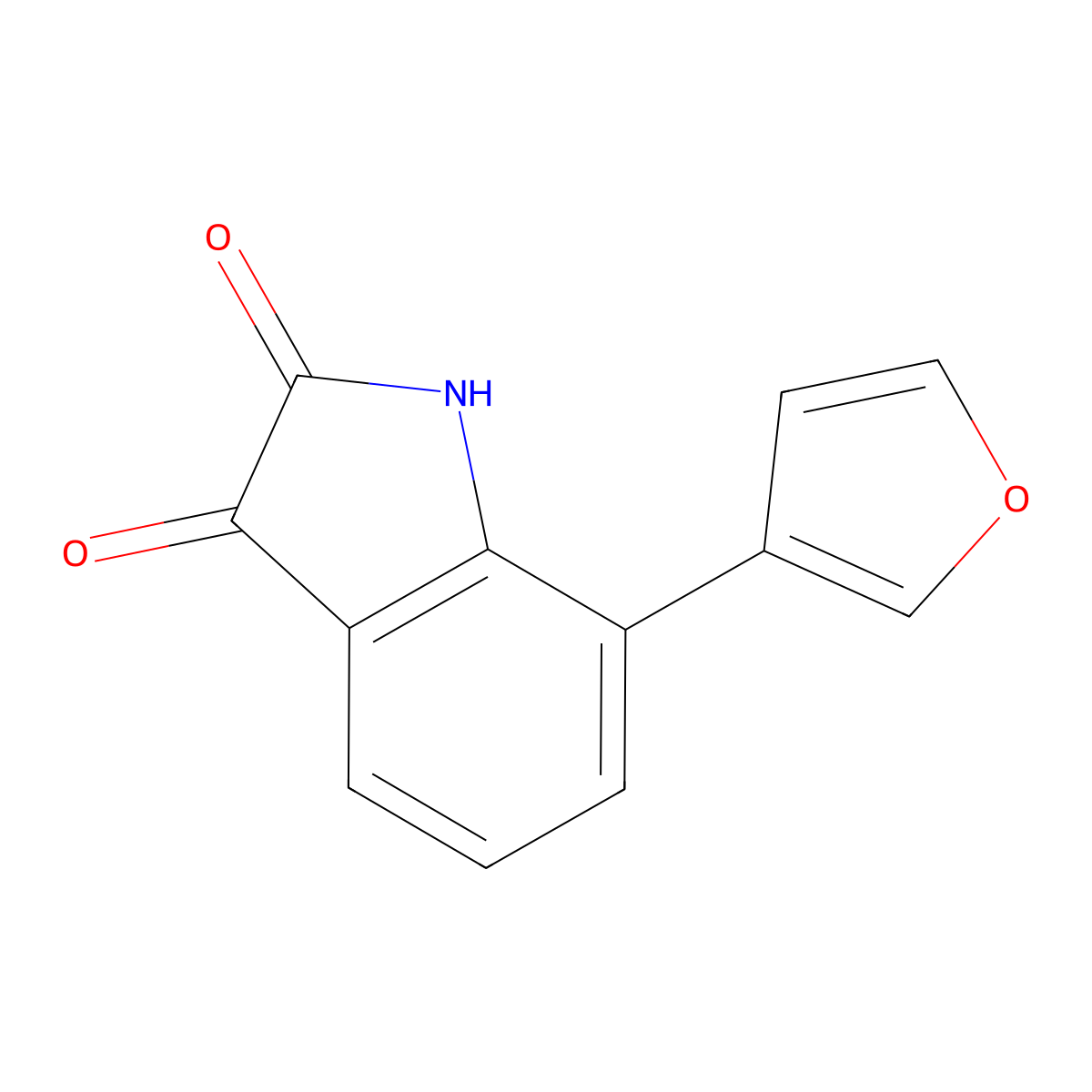7-(Furan-3-yl)-1H-indole-2,3-dione molecular structure, CAS 851519-98-7