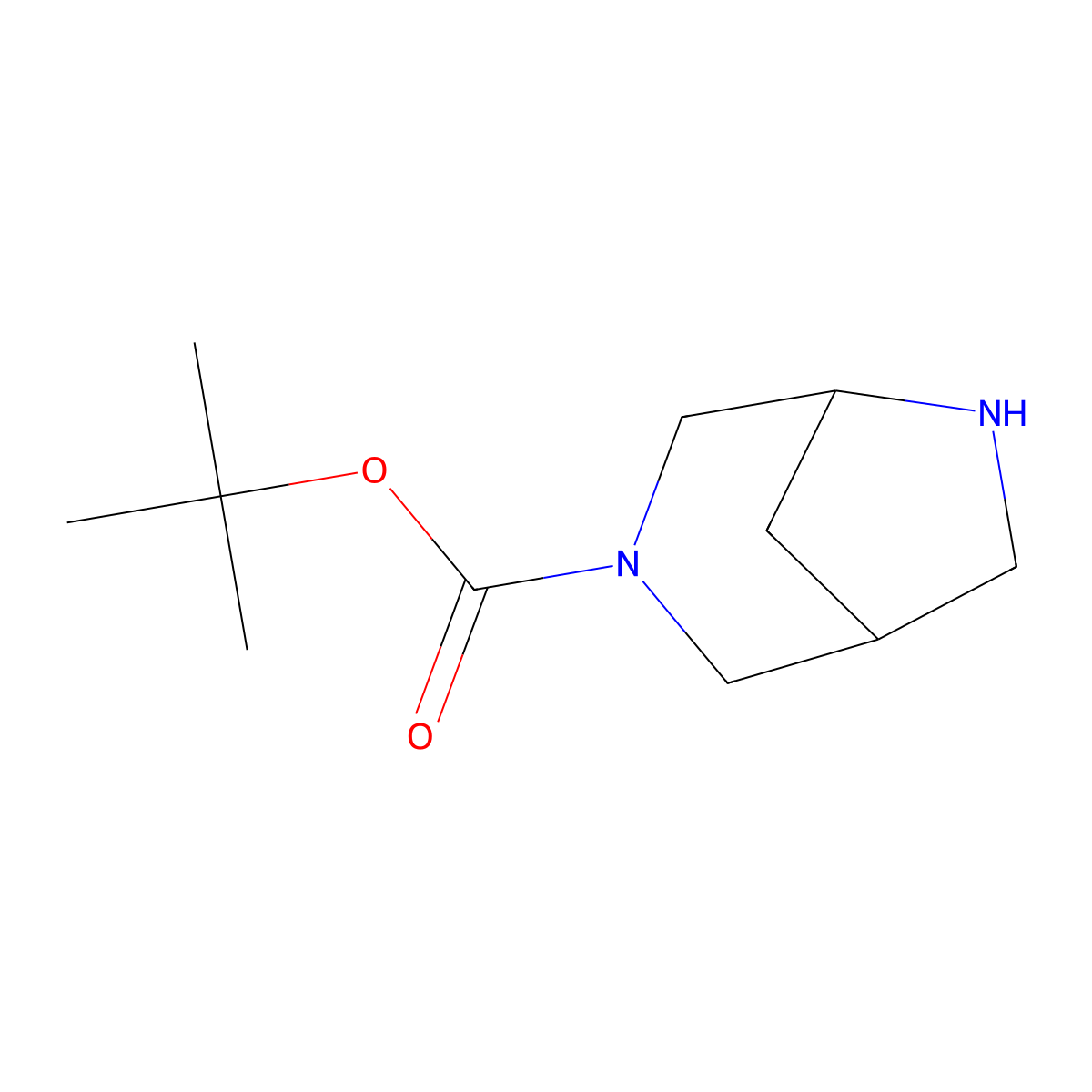 Tert-butyl 3,6-diazabicyclo[3.2.1]octane-3-carboxylate molecular structure, CAS 851526-81-3