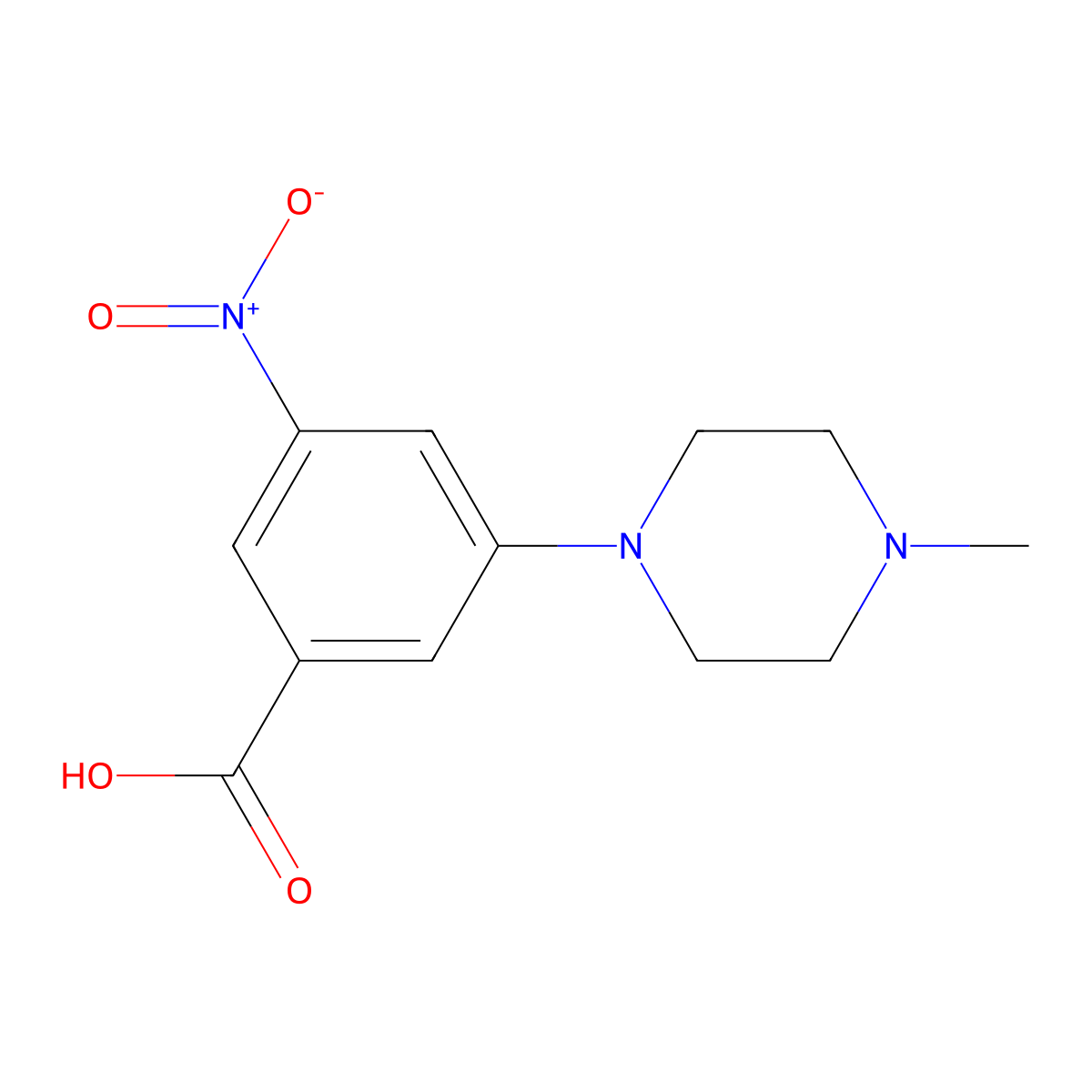 3-(4-Methylpiperazin-1-yl)-5-nitrobenzoic acid molecular structure, CAS 851528-03-5