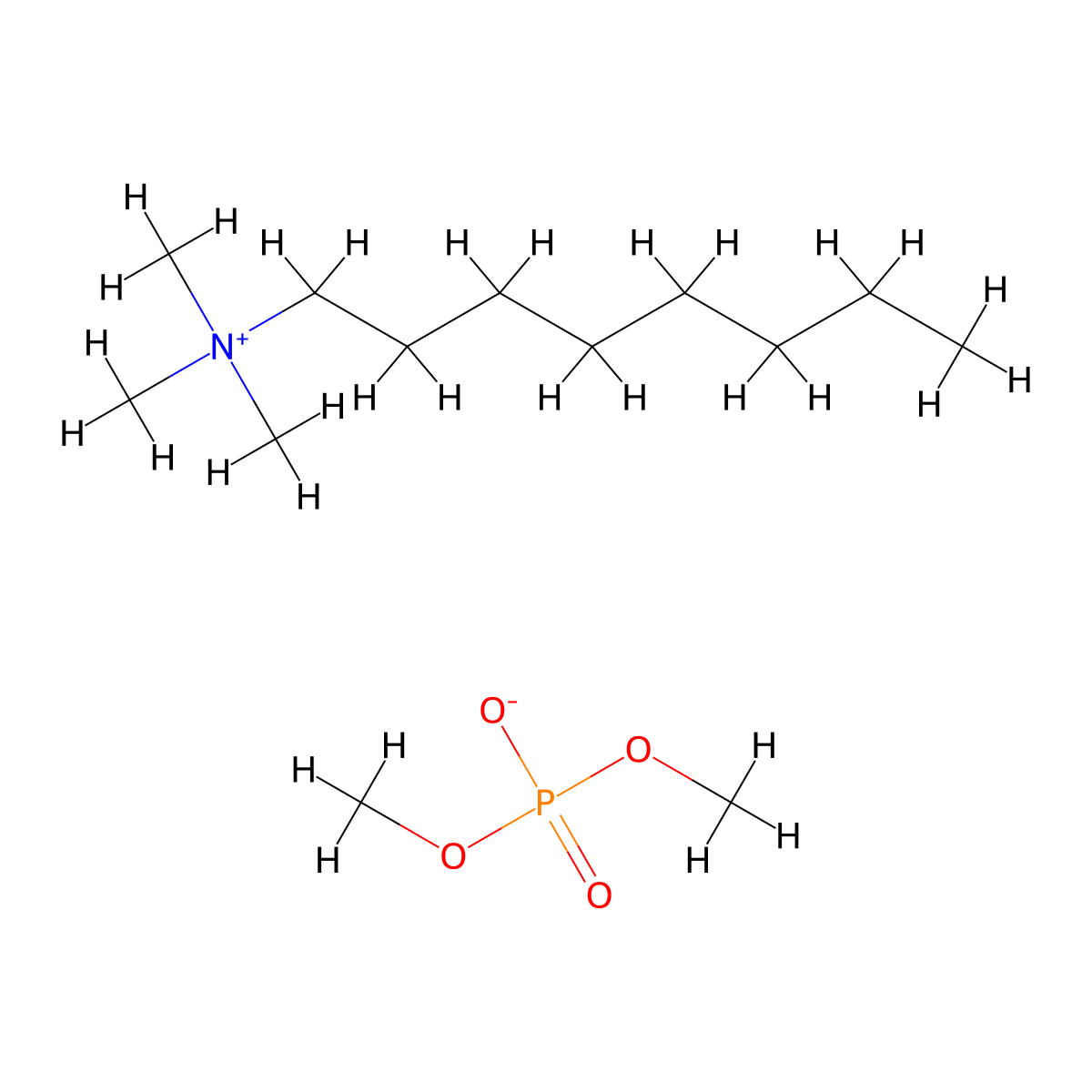 1-Octanaminium, N,N,N-trimethyl-, dimethyl phosphate (1:1) molecular structure, CAS 85153-34-0