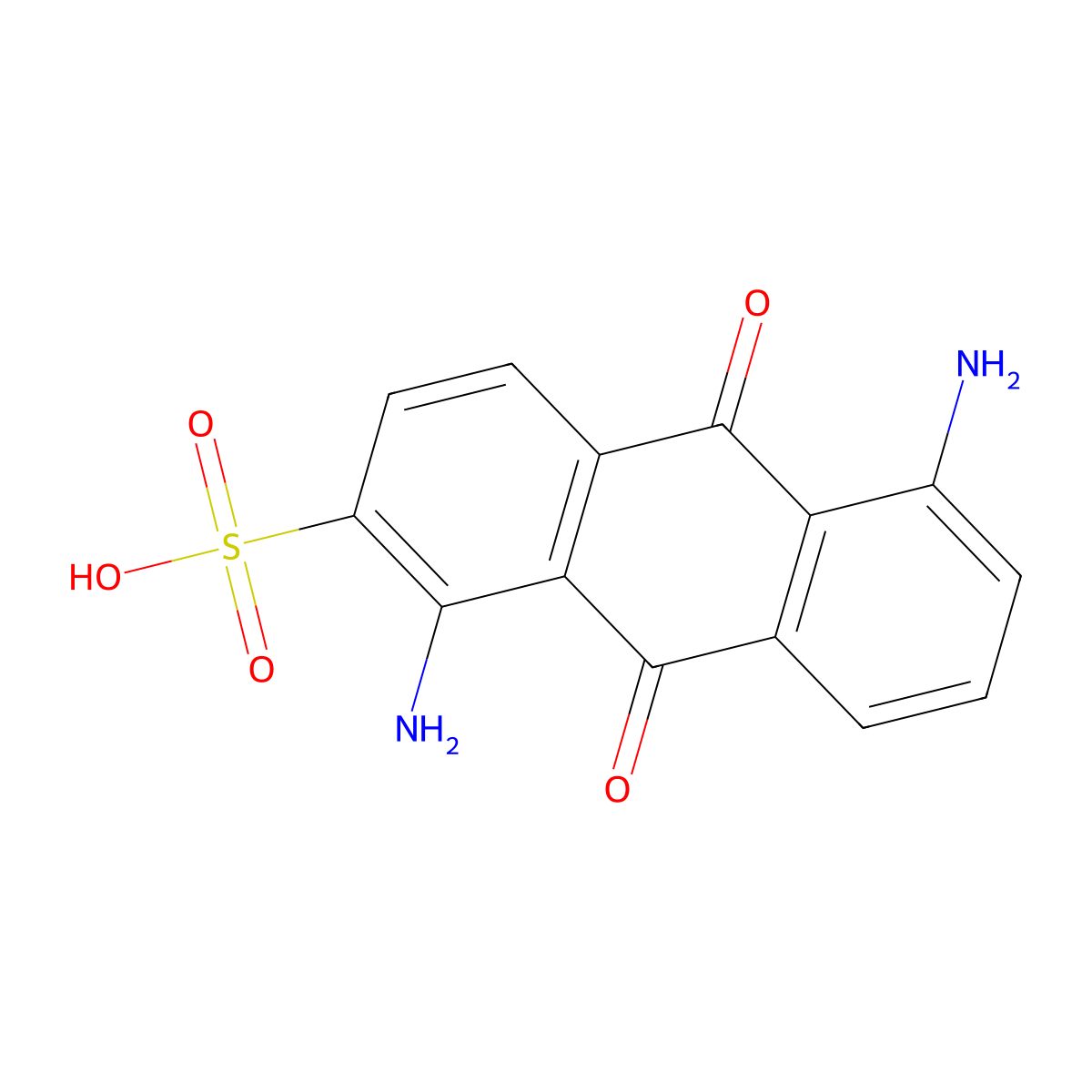 1,5-Diamino-9,10-dihydro-9,10-dioxoanthracene-2-sulphonic acid molecular structure, CAS 85153-44-2