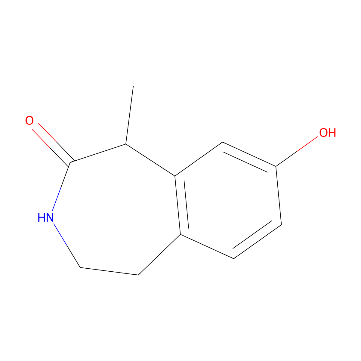 8-hydroxy-1-methyl-2,3,4,5-tetrahydro-1H-3-benzazepin-2-one molecular structure, CAS 851544-56-4