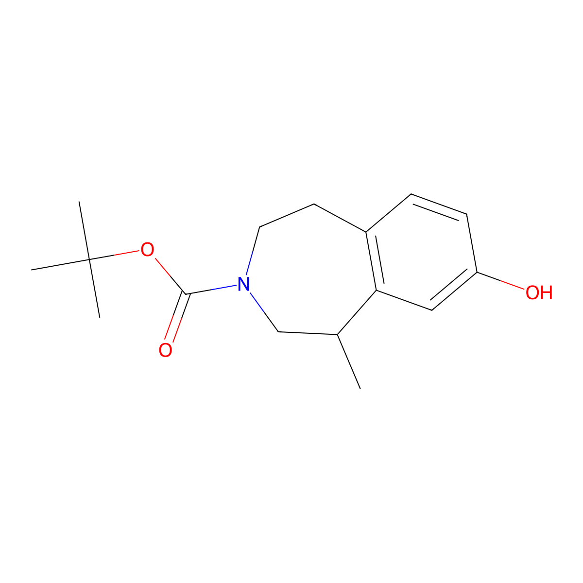 tert-butyl 8-hydroxy-1-methyl-2,3,4,5-tetrahydro-1H-3-benzazepine-3-carboxylate molecular structure, CAS 851544-71-3