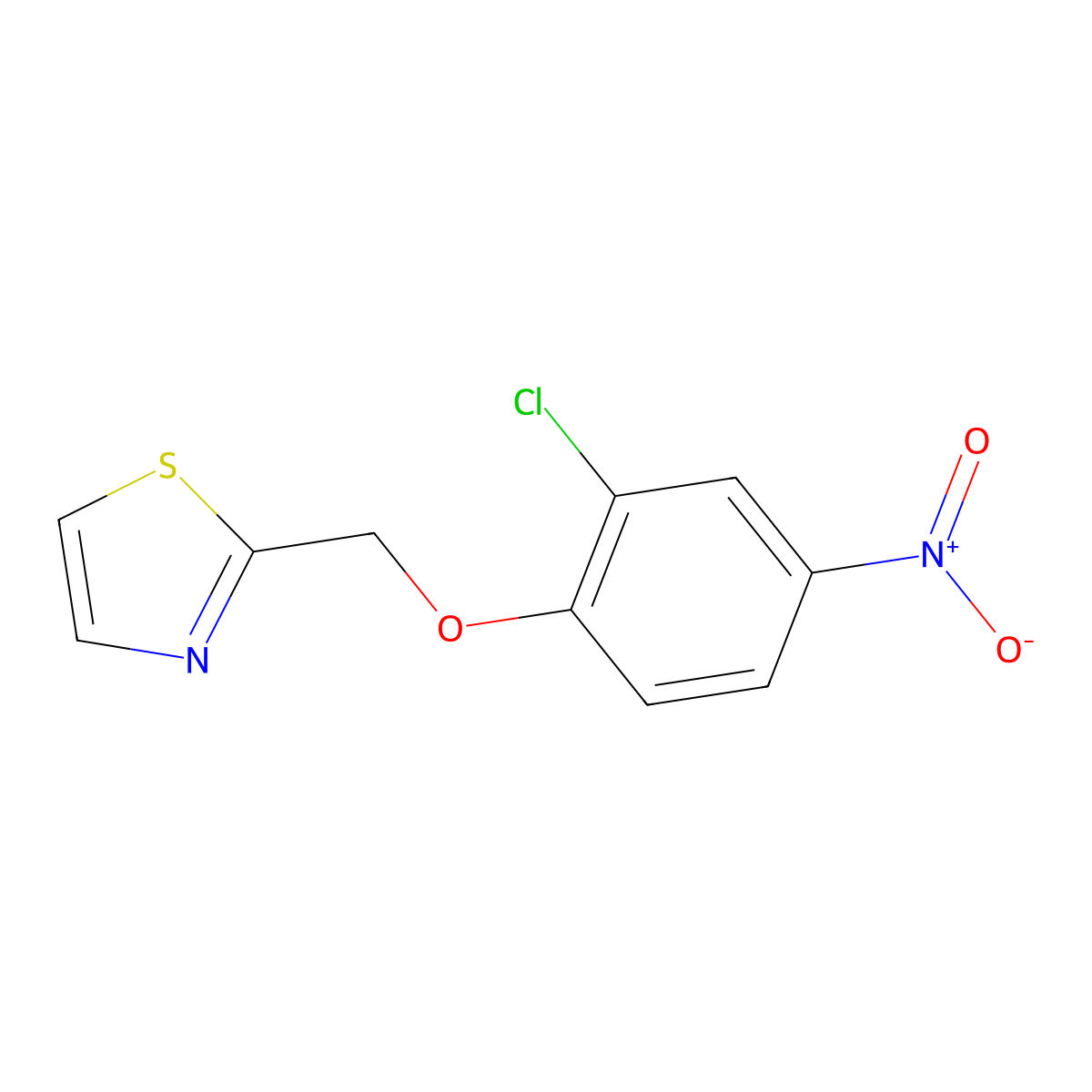 2-((2-Chloro-4-nitrophenoxy)methyl)thiazole molecular structure, CAS 851545-78-3