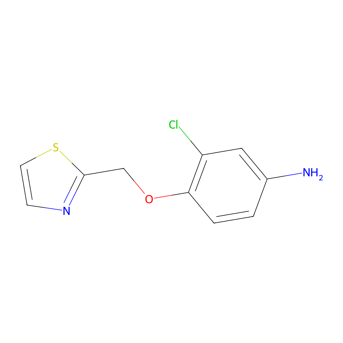 3-Chloro-4-(thiazol-2-ylmethoxy)aniline molecular structure, CAS 851545-79-4