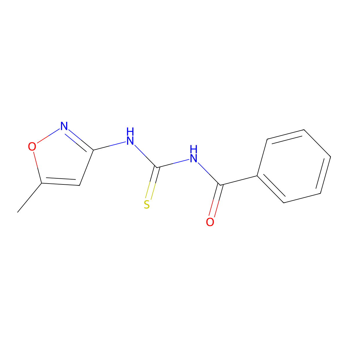 N-[(5-methyl-1,2-oxazol-3-yl)carbamothioyl]benzamide molecular structure, CAS 85156-33-8