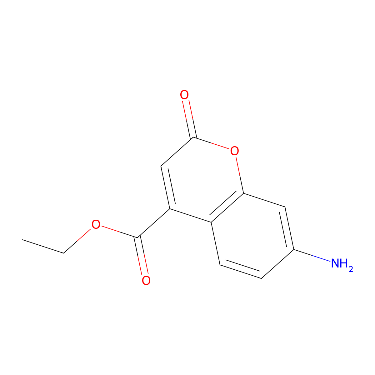 Ethyl 7-aminocoumarin-4-carboxylate molecular structure, CAS 85157-16-0