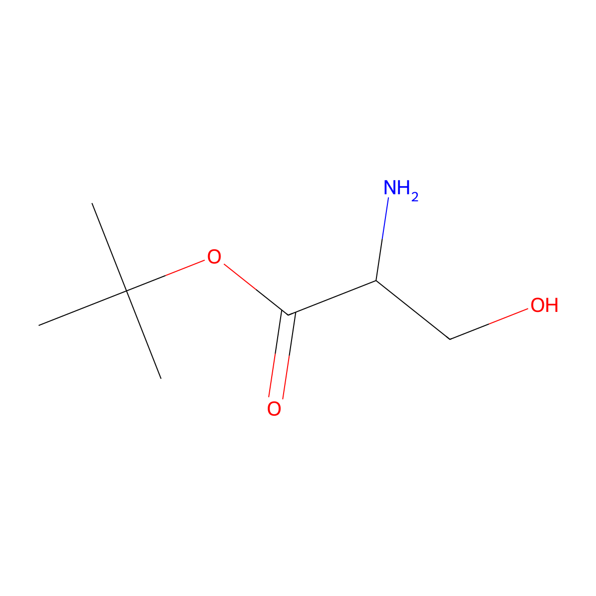 tert-Butyl 2-amino-3-hydroxypropanoate molecular structure, CAS 851588-08-4