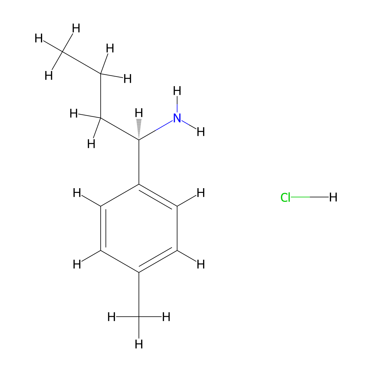 (R)-1-(p-Tolyl)butan-1-amine hydrochloride molecular structure, CAS 851597-79-0