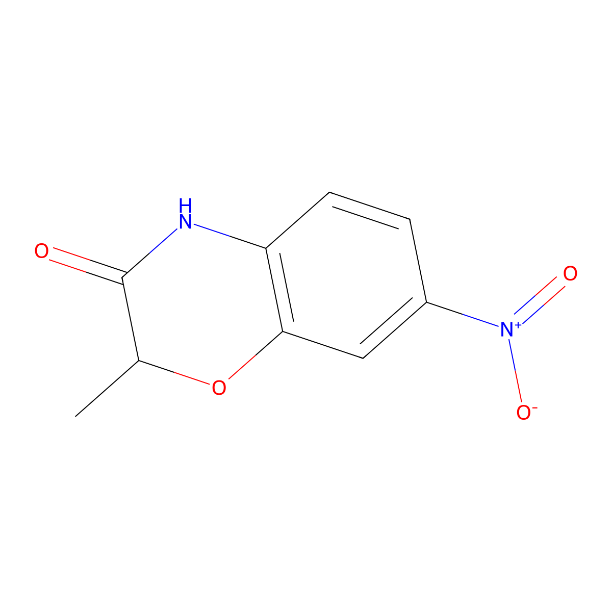 2-Methyl-7-nitro-2H-1,4-benzoxazin-3(4H)-one molecular structure, CAS 85160-82-3