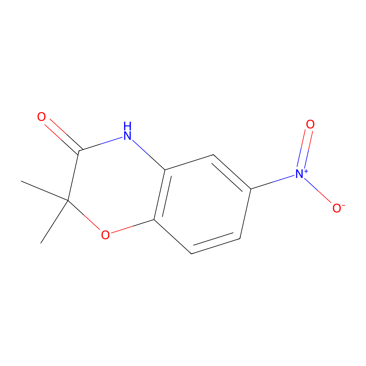 2,2-Dimethyl-6-nitro-2H-benzo[B][1,4]oxazin-3(4H)-one molecular structure, CAS 85160-84-5