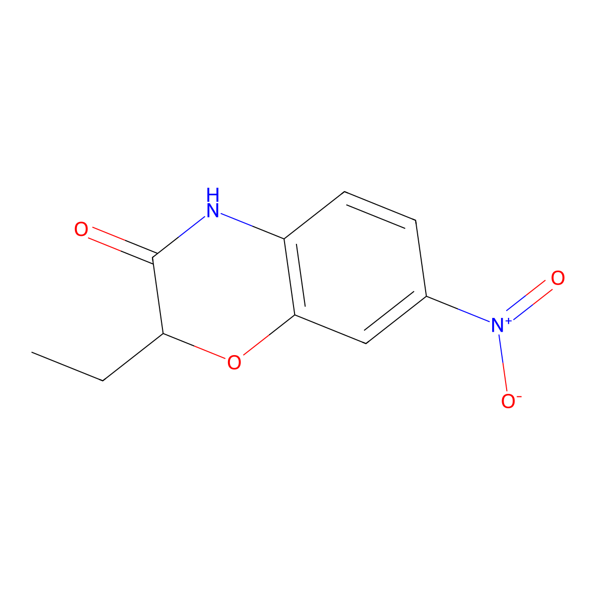 2-ethyl-7-nitro-4H-benzo[1,4]oxazin-3-one molecular structure, CAS 85160-85-6