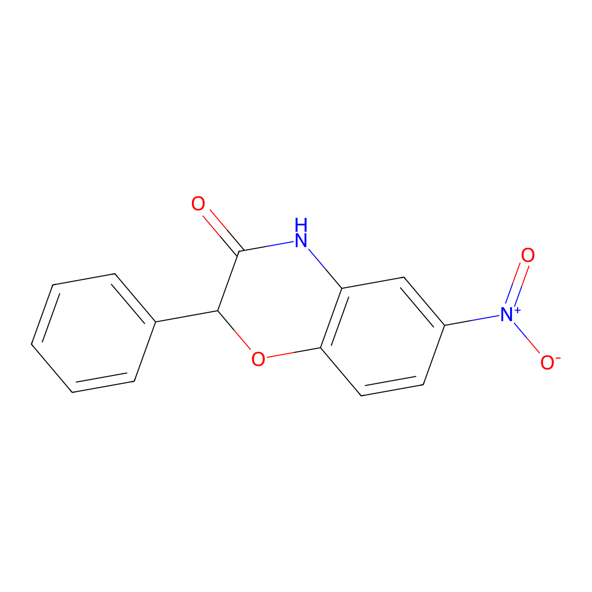 6-Nitro-2-phenyl-2H-benzo[b][1,4]oxazin-3(4H)-one molecular structure, CAS 85160-88-9