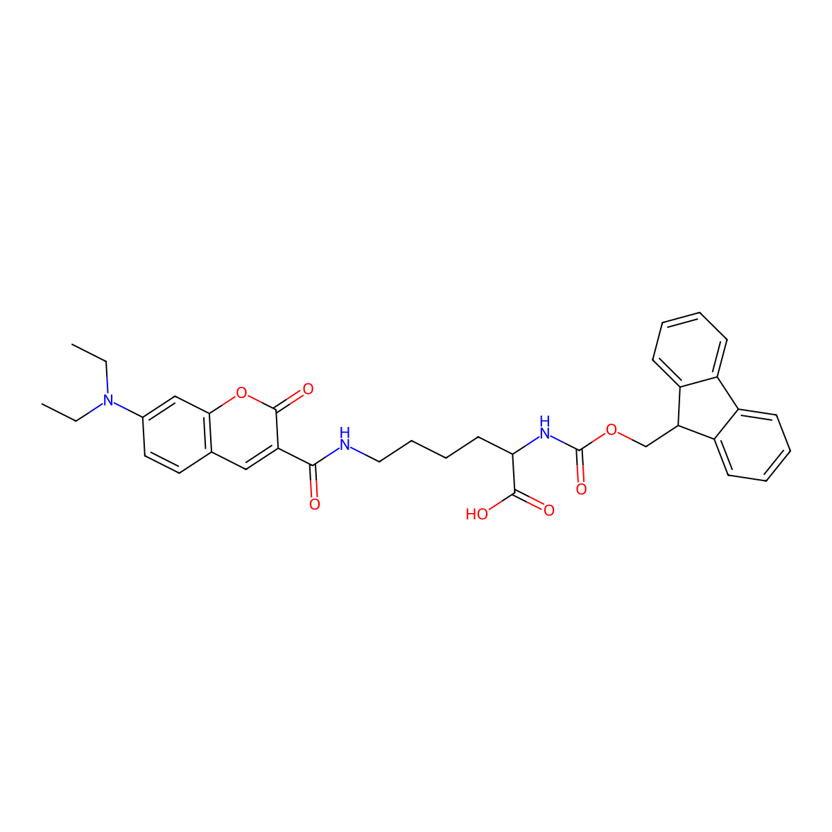 Fmoc-Lys(DEAC)-OH molecular structure, CAS 851605-98-6