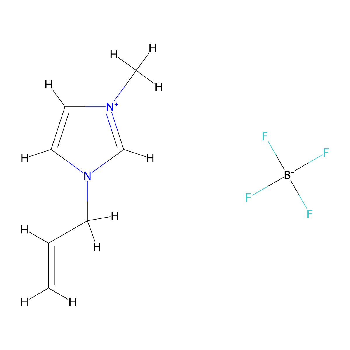 1-Allyl-3-methylimidazolium tetrafluoroborate molecular structure, CAS 851606-63-8