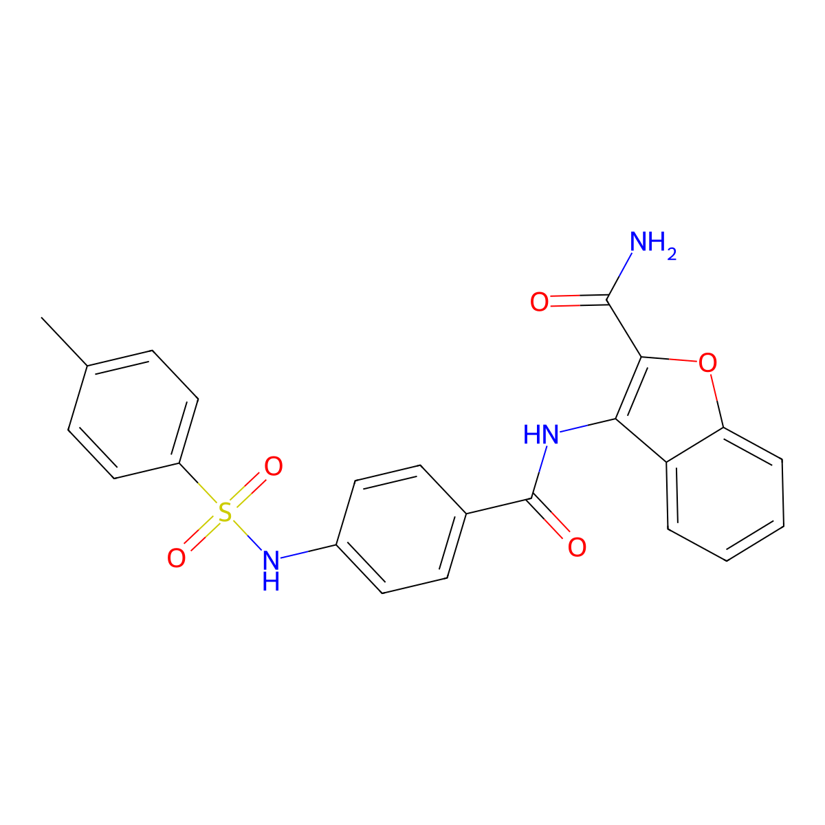 3-[4-(4-Methylbenzenesulfonamido)benzamido]-1-benzofuran-2-carboxamide molecular structure, CAS 851606-96-7