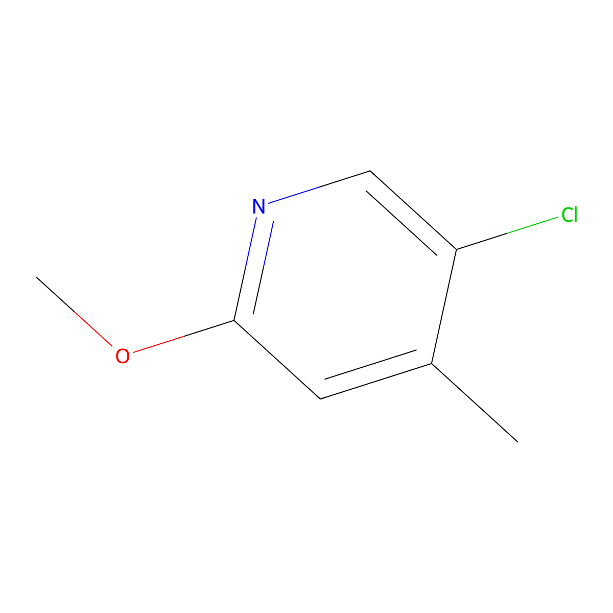 5-Chloro-2-methoxy-4-methylpyridine molecular structure, CAS 851607-29-9