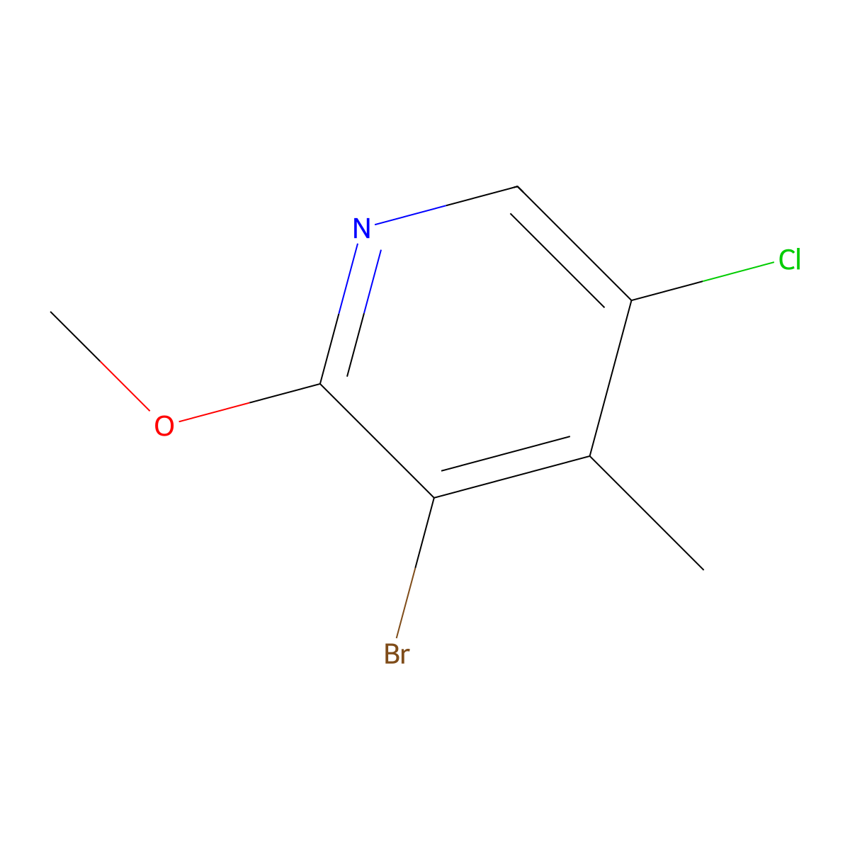 3-Bromo-5-chloro-2-methoxy-4-methylpyridine molecular structure, CAS 851607-30-2
