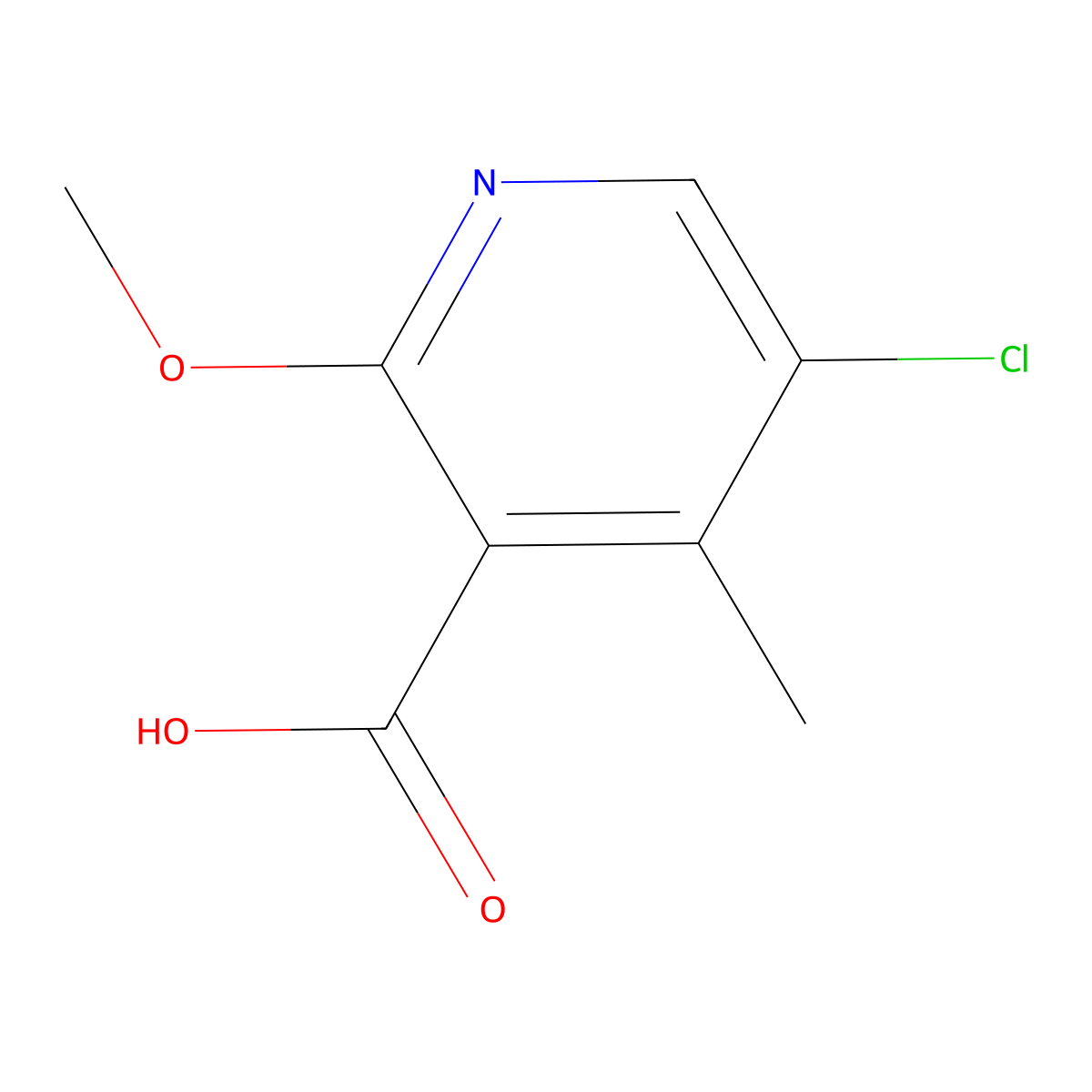 5-Chloro-2-methoxy-4-methylnicotinic acid molecular structure, CAS 851607-38-0