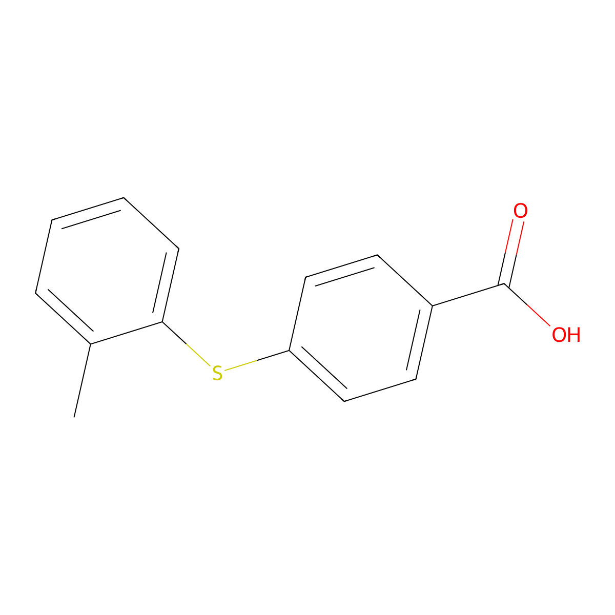4-[(2-Methylphenyl)sulfanyl]benzoic acid molecular structure, CAS 851608-77-0