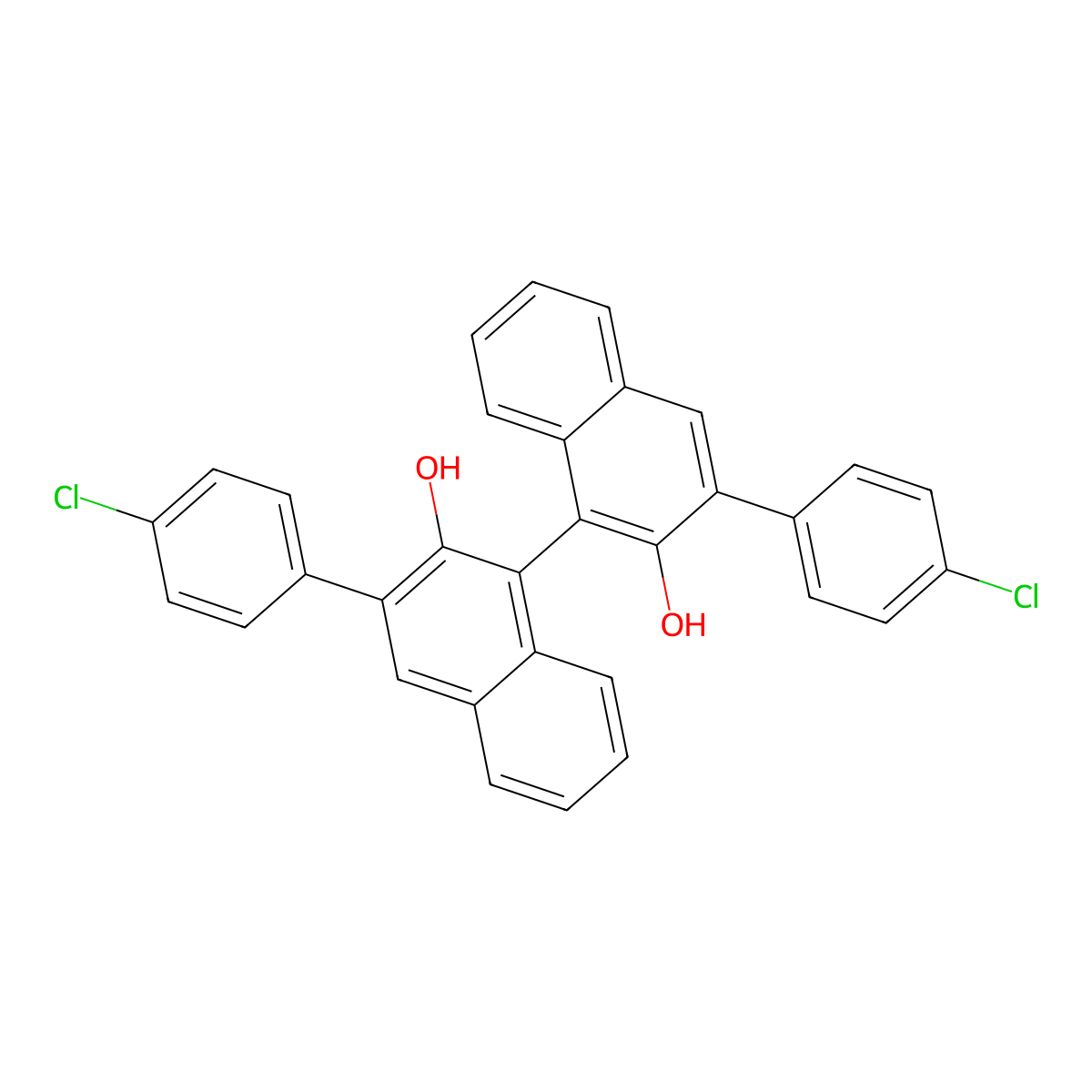 (R)-3,3'-Bis(4-chlorophenyl)-[1,1'-binaphthalene]-2,2'-diol molecular structure, CAS 851615-05-9