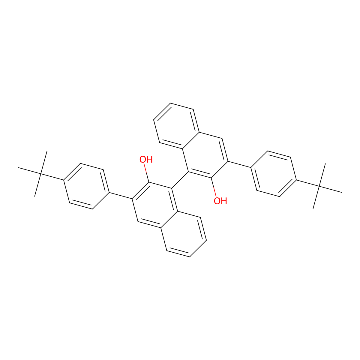 (R)-3,3'-Bis(4-(tert-butyl)phenyl)-[1,1'-binaphthalene]-2,2'-diol molecular structure, CAS 851615-06-0