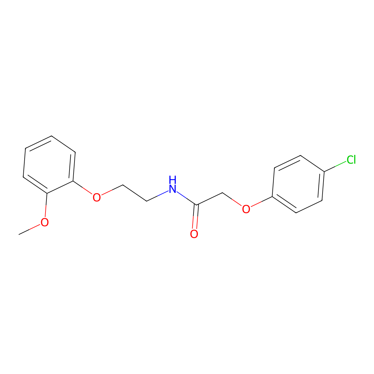 2-(4-chlorophenoxy)-N-[2-(2-methoxyphenoxy)ethyl]acetamide molecular structure, CAS 851616-67-6