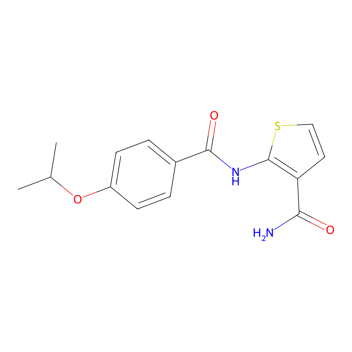 2-(4-Isopropoxybenzamido)thiophene-3-carboxamide molecular structure, CAS 851619-54-0