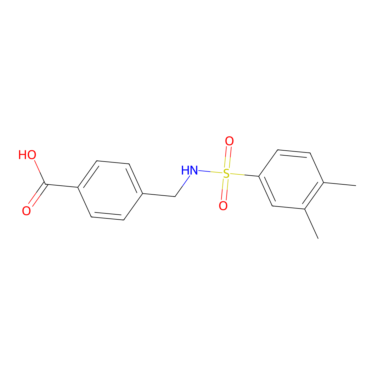 4-(3,4-Dimethylbenzenesulfonamidomethyl)benzoic acid molecular structure, CAS 851619-67-5