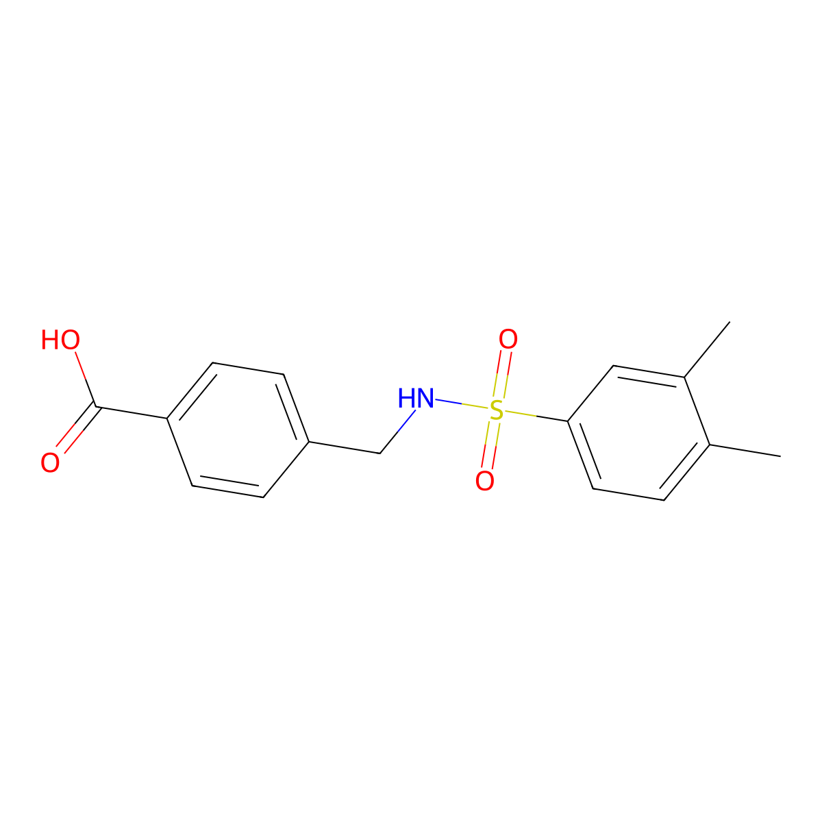 4-(3,4-Dimethylbenzenesulfonamidomethyl)benzoic acid molecular structure, CAS 851619-67-5