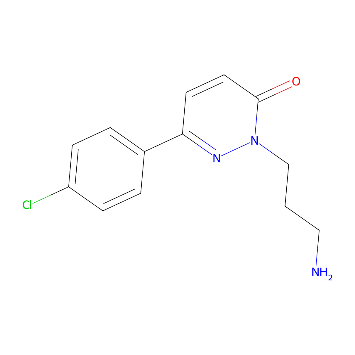 2-(3-aminopropyl)-6-(4-chlorophenyl)pyridazin-3(2H)-one molecular structure, CAS 85162-42-1