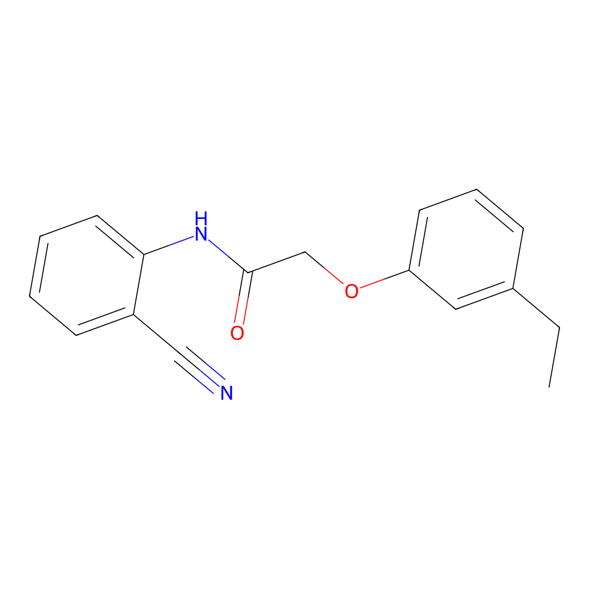 N-(2-cyanophenyl)-2-(3-ethylphenoxy)acetamide molecular structure, CAS 851622-52-1