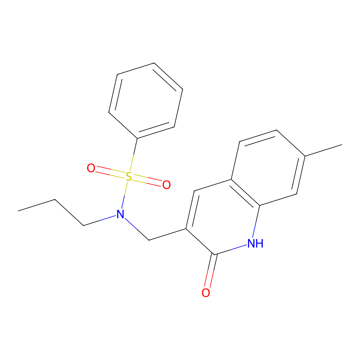 N-[(2-hydroxy-7-methylquinolin-3-yl)methyl]-N-propylbenzenesulfonamide molecular structure, CAS 851628-35-8