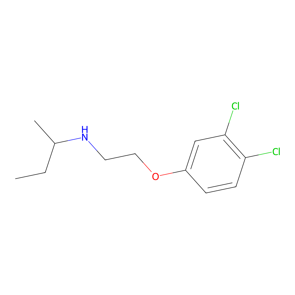 n-(2-(3,4-Dichlorophenoxy)ethyl)butan-2-amine molecular structure, CAS 851628-47-2