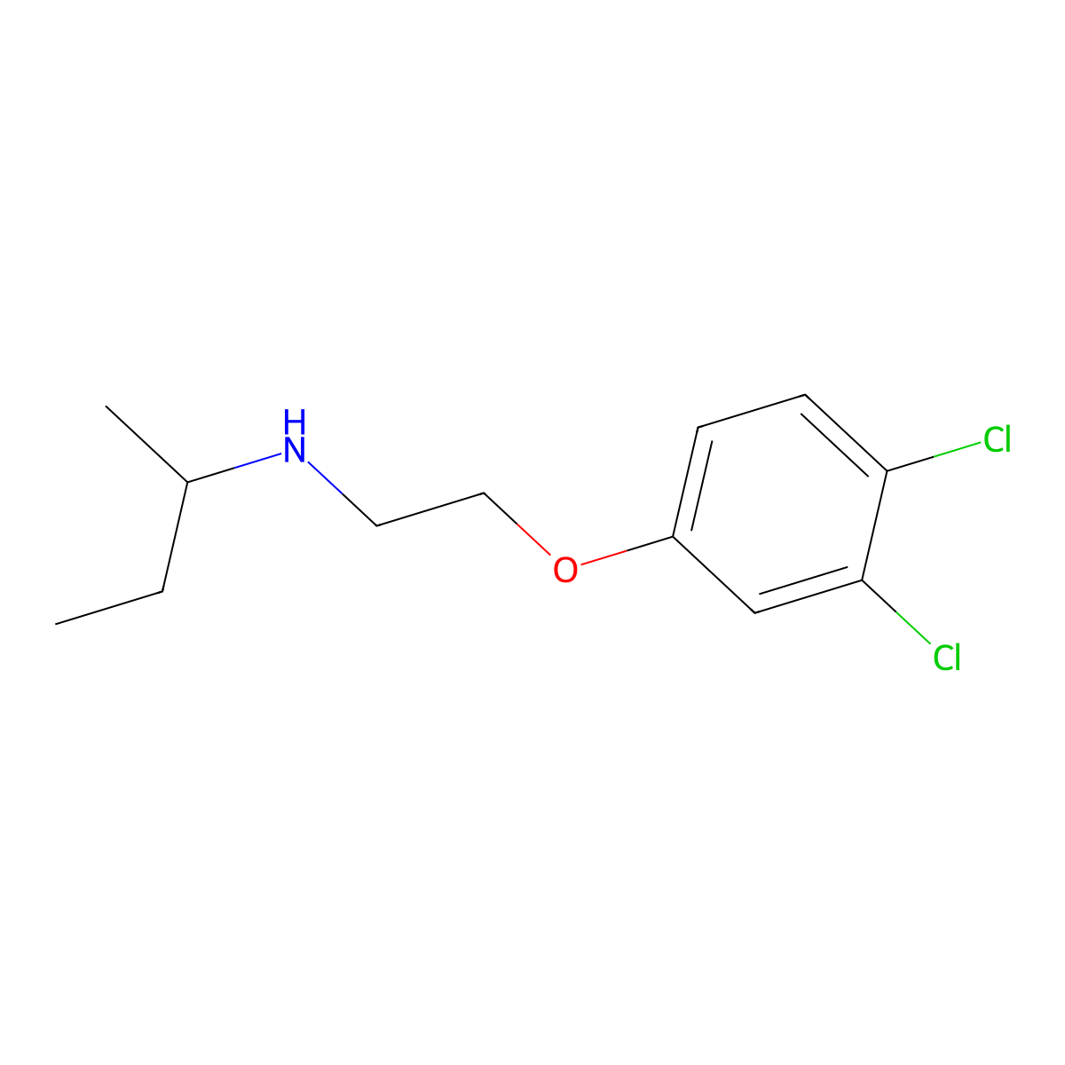 n-(2-(3,4-Dichlorophenoxy)ethyl)butan-2-amine molecular structure, CAS 851628-47-2