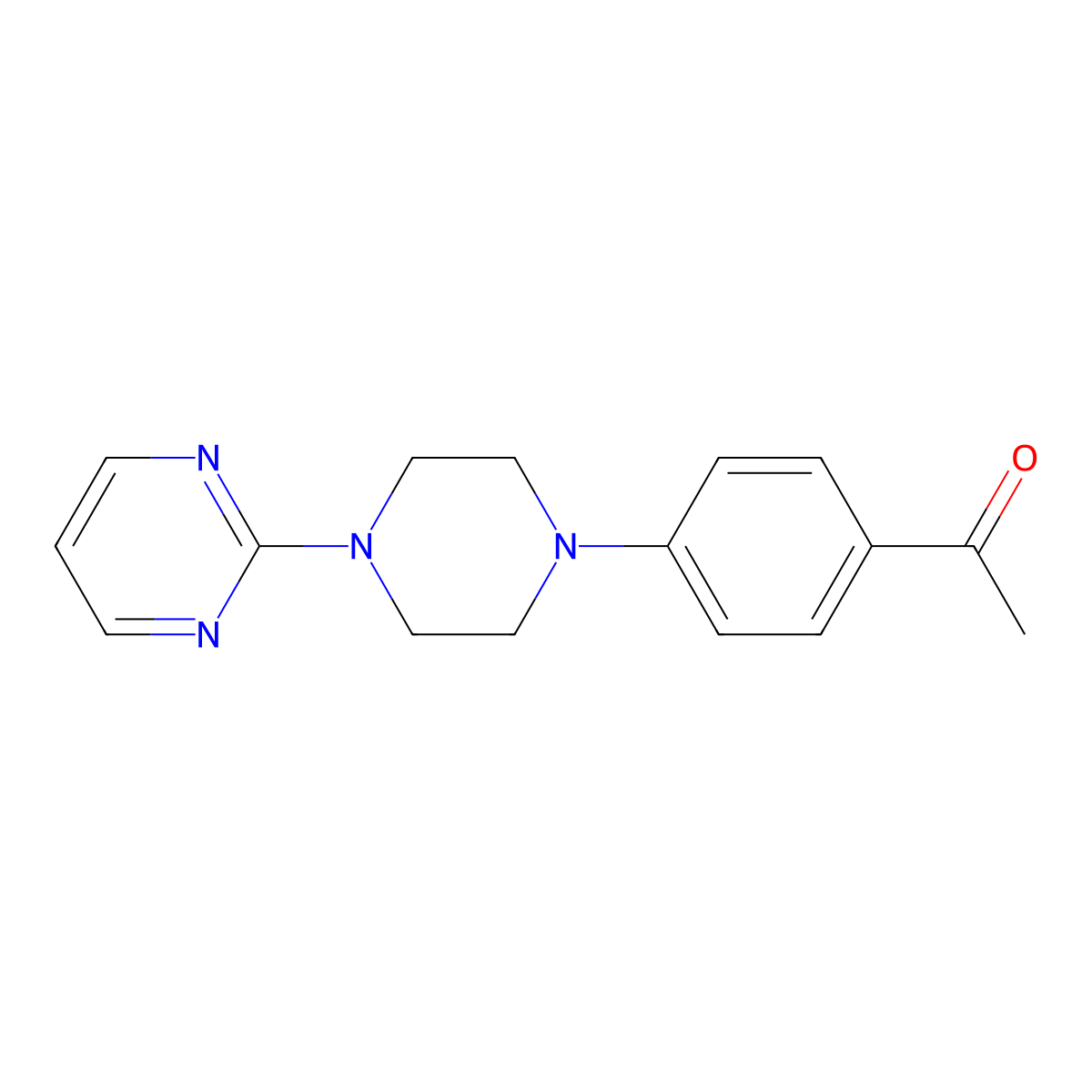 1-[4-(4-Pyrimidin-2-ylpiperazin-1-yl)phenyl]ethanone molecular structure, CAS 851631-13-5